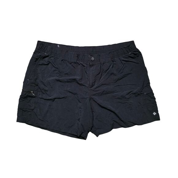 Columbia Hiking Shorts Men L Black Lightweight Nylon - Picture 1 of 6